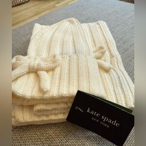 Kate Spade Cream Knit Scarf and Hat Set NWT